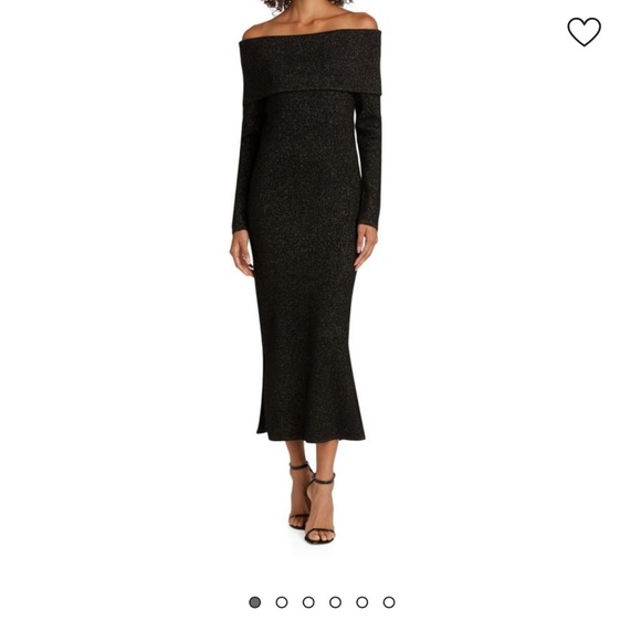 Heritage Sofia Cashmere Elegant Blue Off-Shoulder Dress - Picture 2 of 11